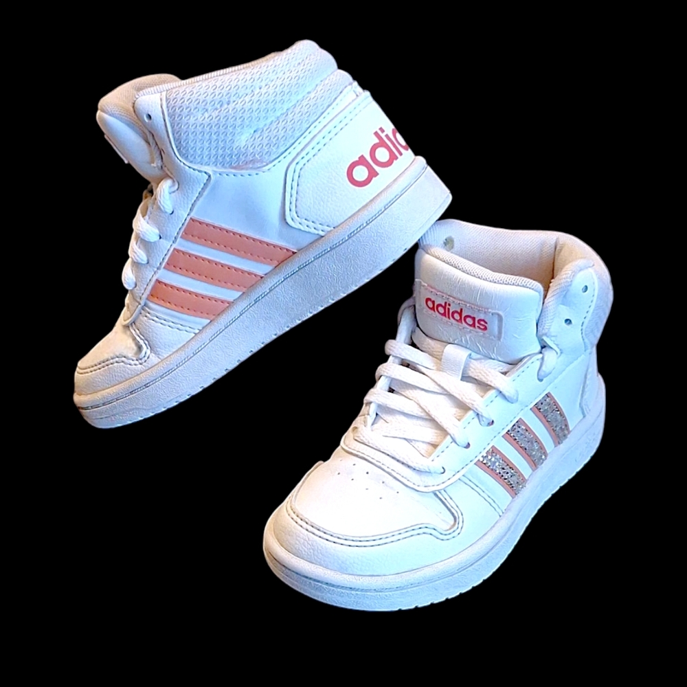 adidas neo Hoops 2.0 Mid J White Pink - Picture 2 of 11